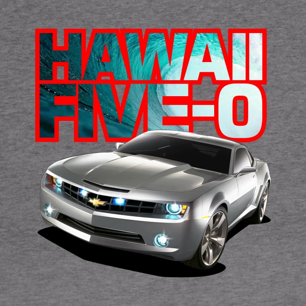 Hawaii Five-O SILVER CAMARO Red Outline by fozzilized